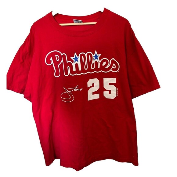Philadelphia Phillies Hall Of Famer Jim Thome Vintage Men's Large Red T-Shirt - Picture 1 of 8